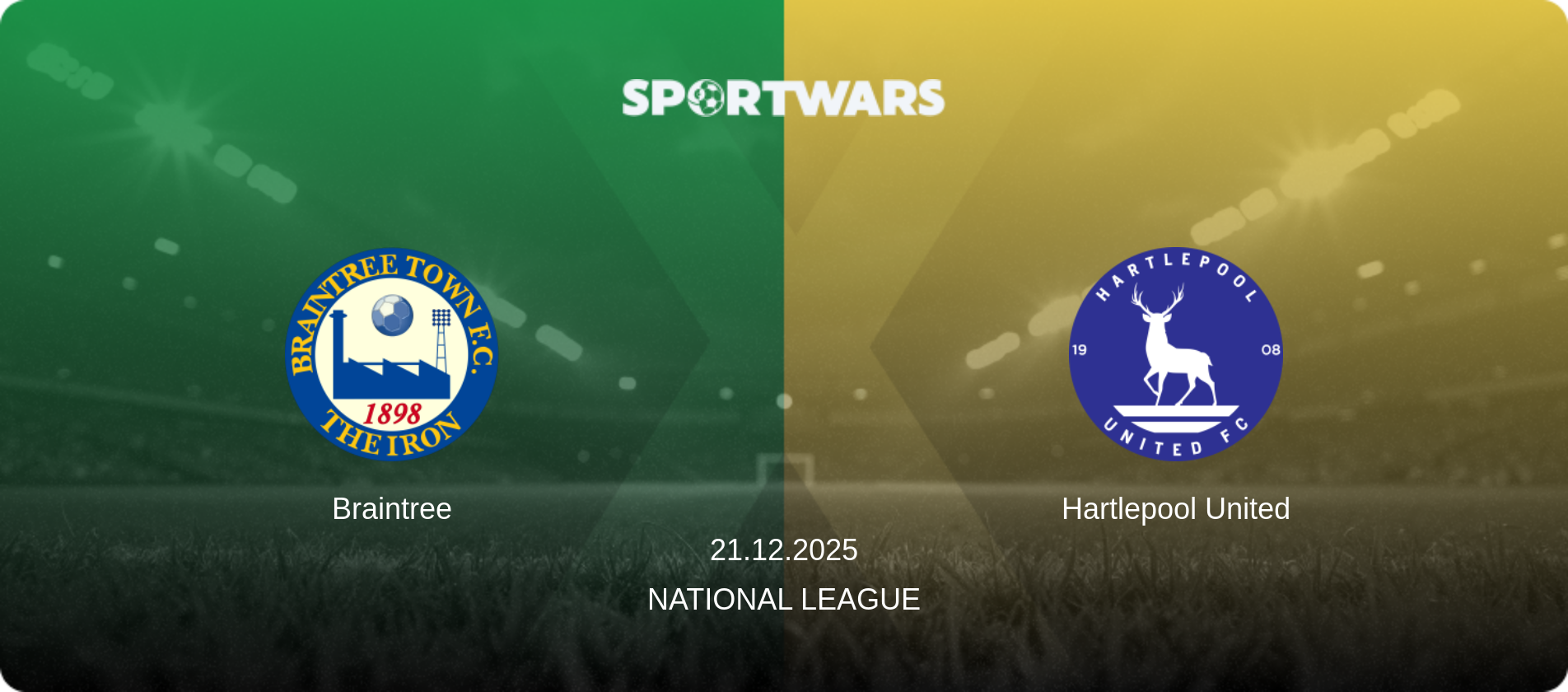 Braintree — Hartlepool United, 21.12.2025 — National League (match preview)