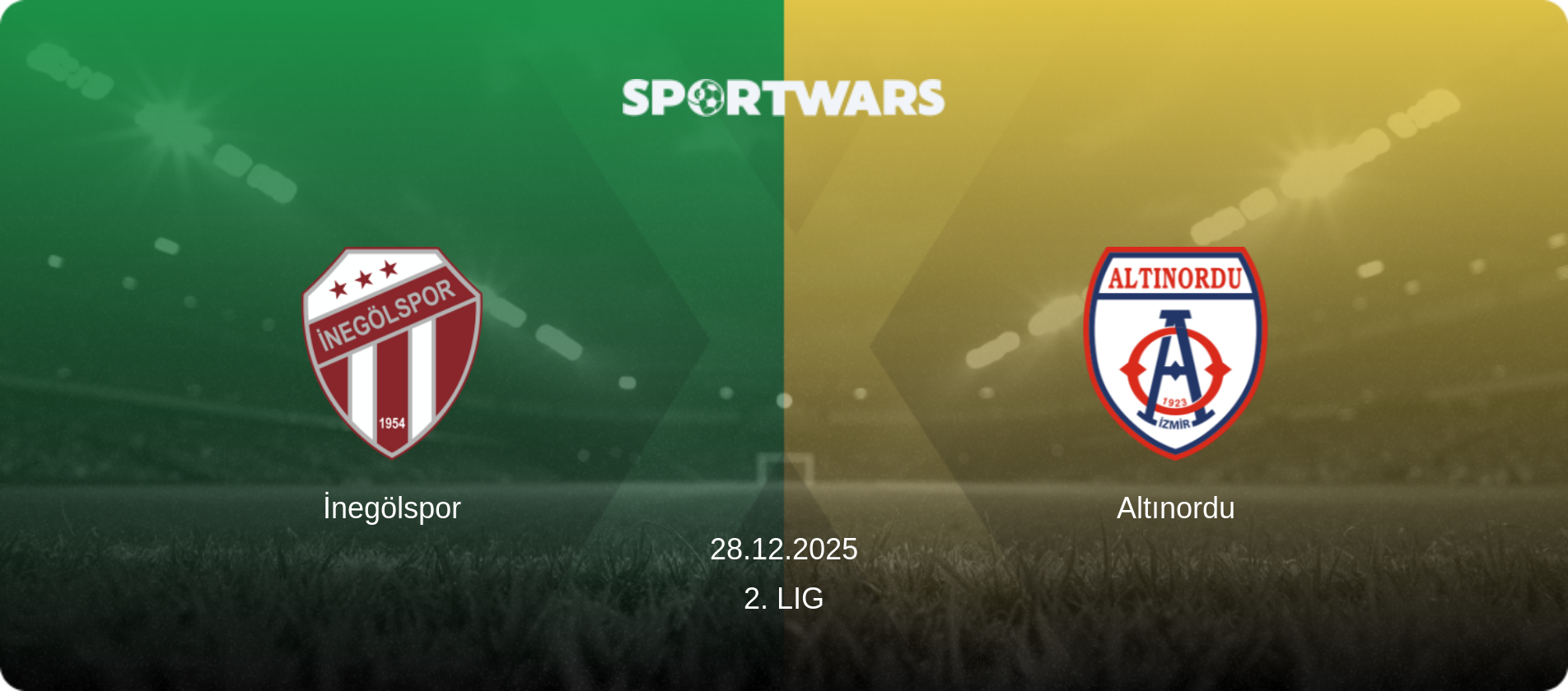 İnegölspor — Altınordu, 28.12.2025 — 2. Lig (match preview)