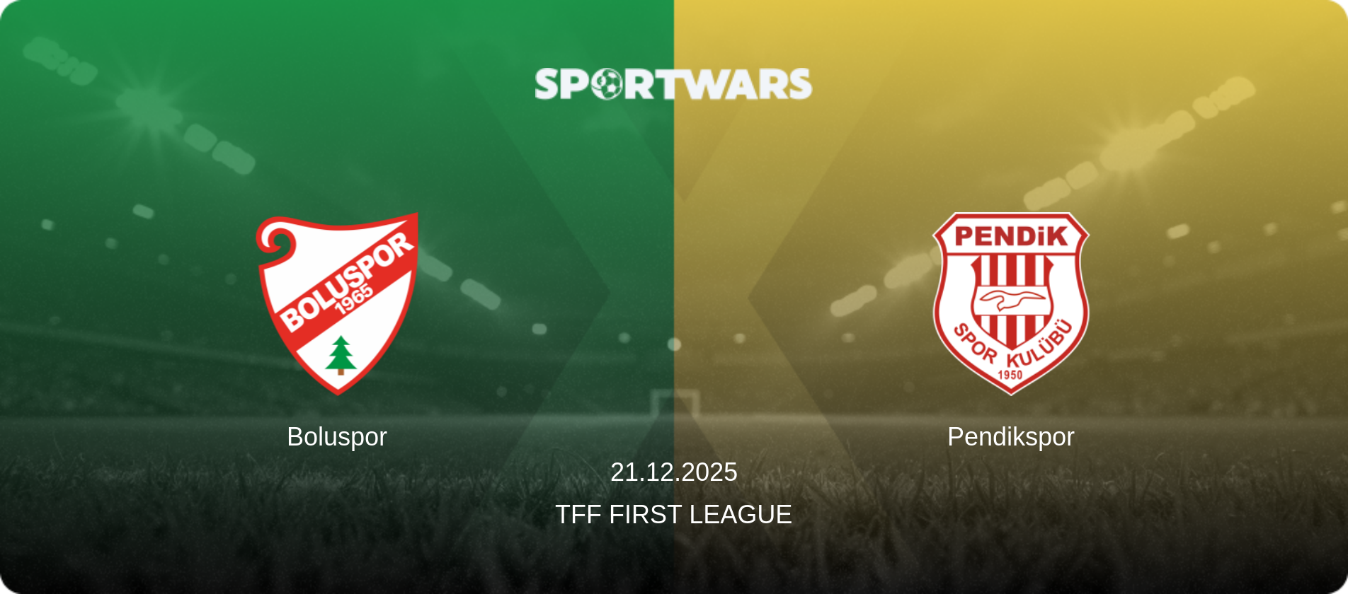 Boluspor — Pendikspor, 21.12.2025 — TFF First League (match preview)