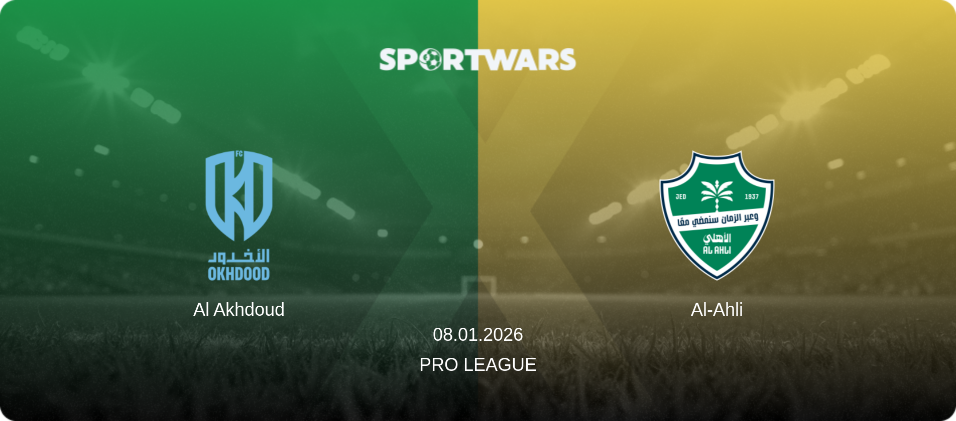 Al Akhdoud — Al-Ahli, 08.01.2026 — Pro League (match preview)
