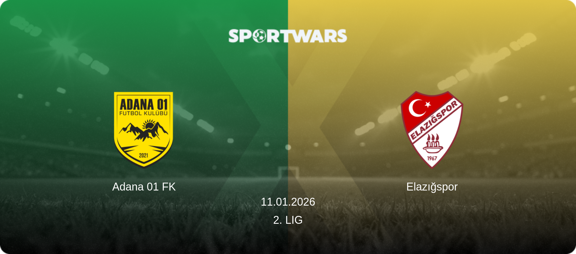 Adana 01 FK — Elazığspor, 11.01.2026 — 2. Lig (match preview)