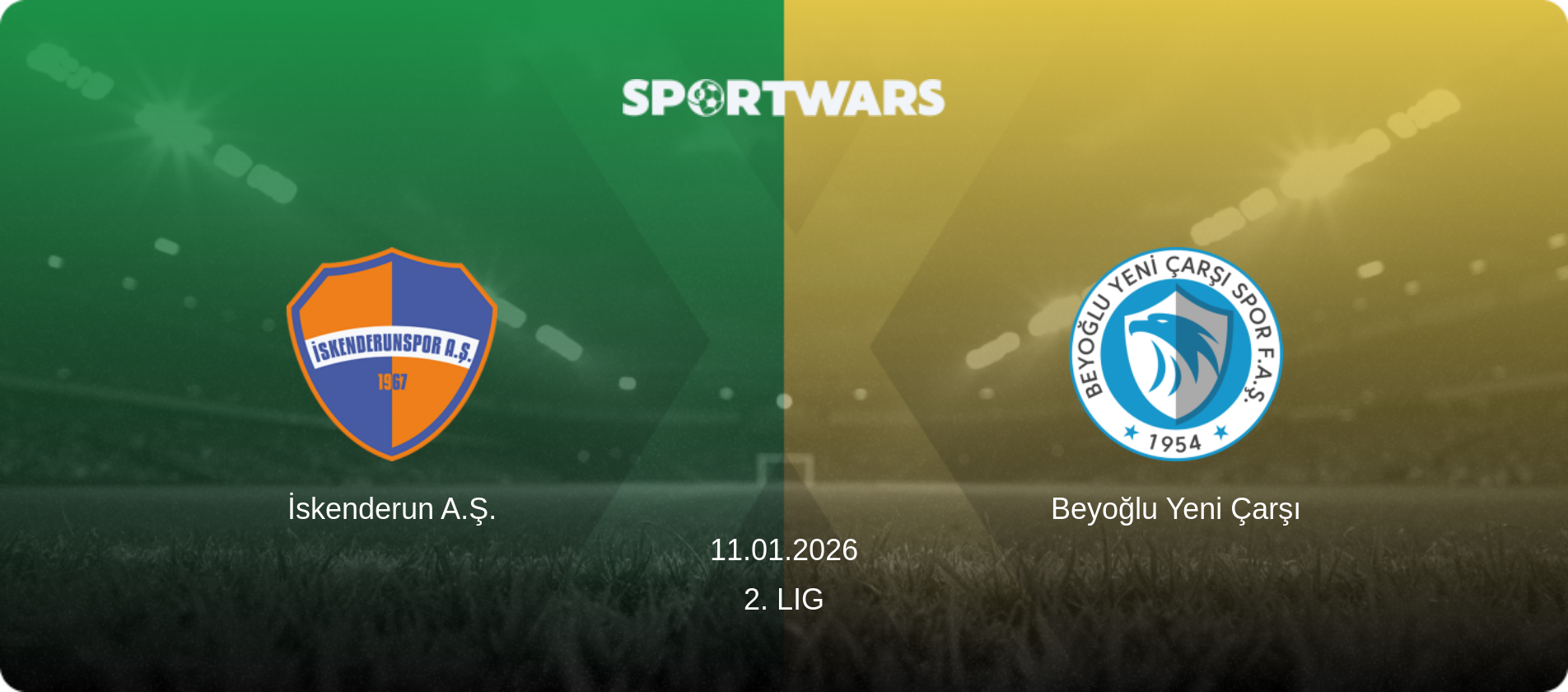 İskenderun A.Ş. — Beyoğlu Yeni Çarşı, 11.01.2026 — 2. Lig (match preview)