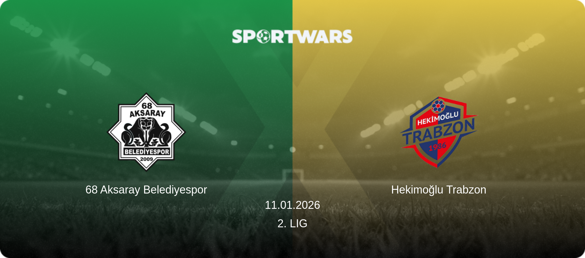68 Aksaray Belediyespor — Hekimoğlu Trabzon, 11.01.2026 — 2. Lig (match preview)