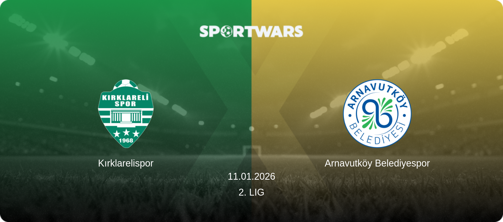 Kırklarelispor — Arnavutköy Belediyespor, 11.01.2026 — 2. Lig (match preview)