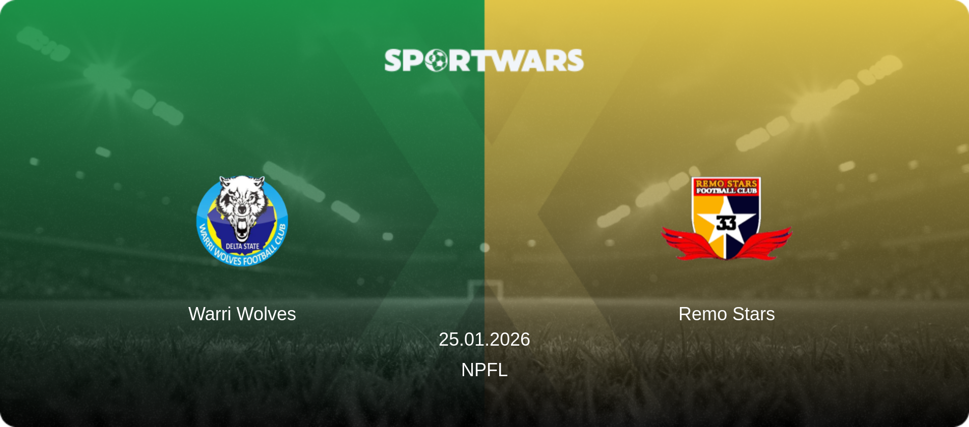 Warri Wolves — Remo Stars, 25.01.2026 — NPFL (match preview)