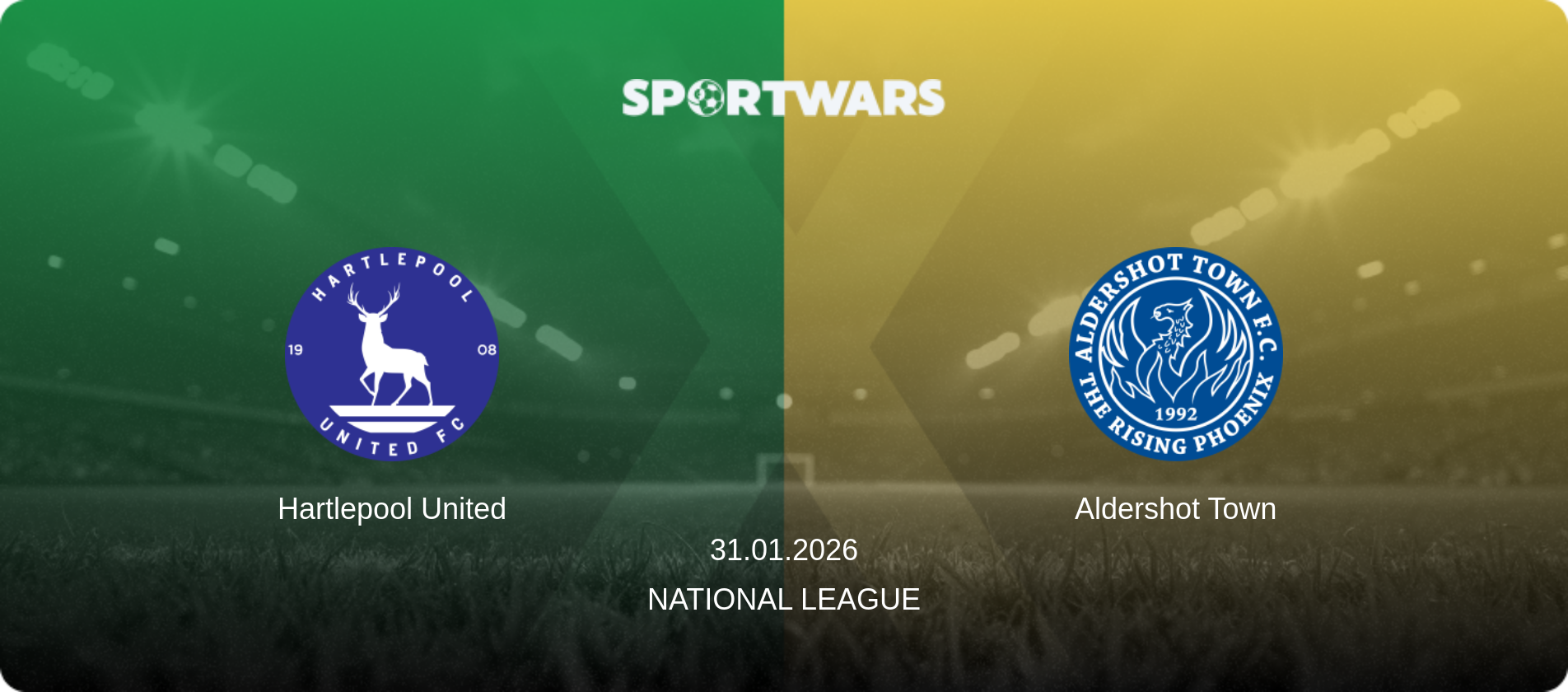 Hartlepool United — Aldershot Town, 31.01.2026 — National League (match preview)