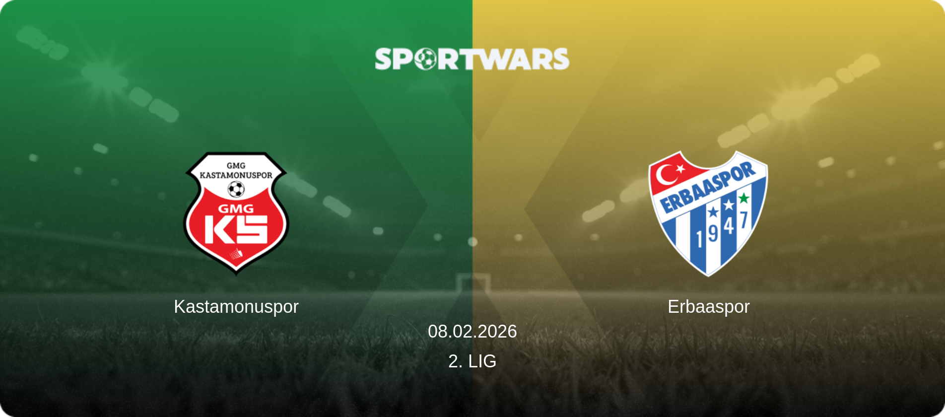 Kastamonuspor — Erbaaspor, 08.02.2026 — 2. Lig (match preview)