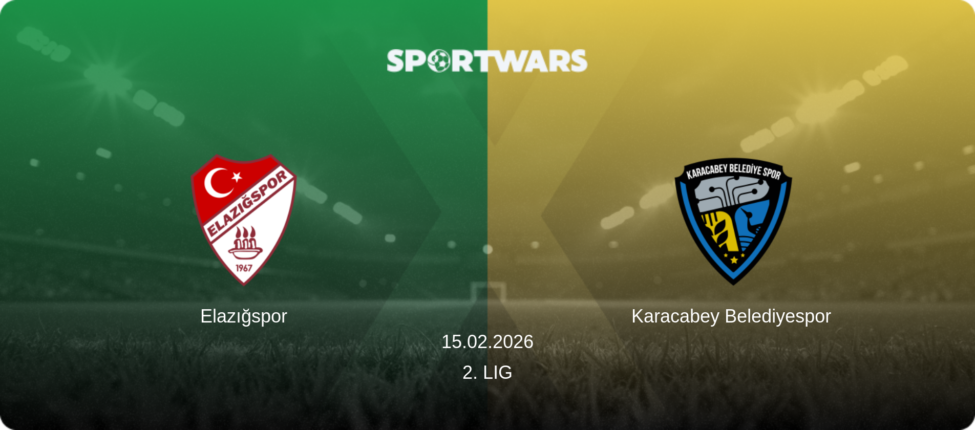 Elazığspor — Karacabey Belediyespor, 15.02.2026 — 2. Lig (match preview)