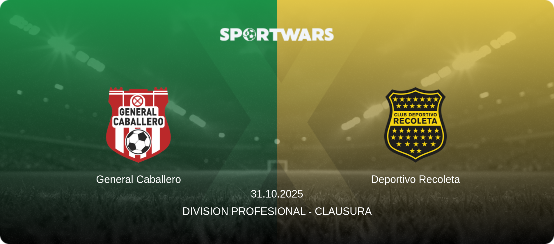 General Caballero — Deportivo Recoleta, 31.10.2025 — Division Profesional - Clausura (match preview)