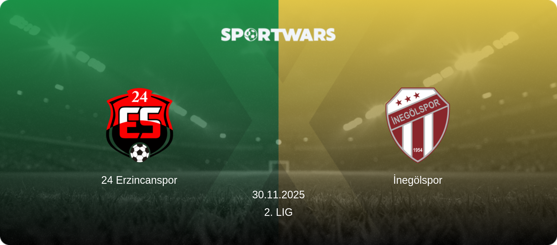 24 Erzincanspor — İnegölspor, 30.11.2025 — 2. Lig (match preview)