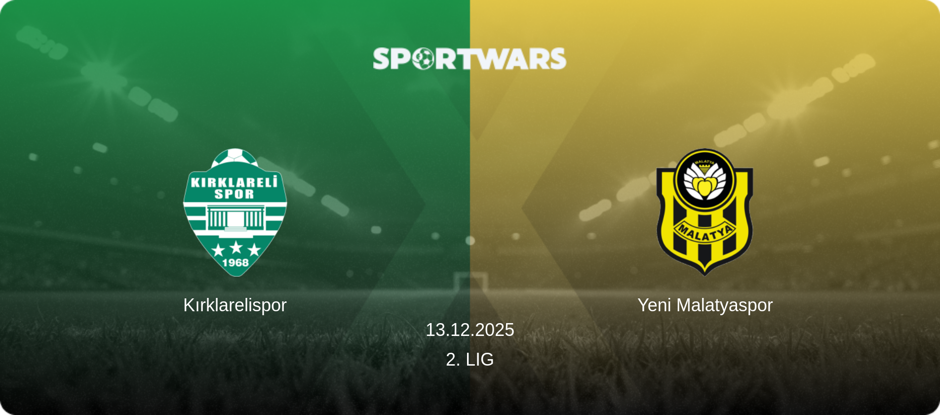 Kırklarelispor — Yeni Malatyaspor, 13.12.2025 — 2. Lig (match preview)