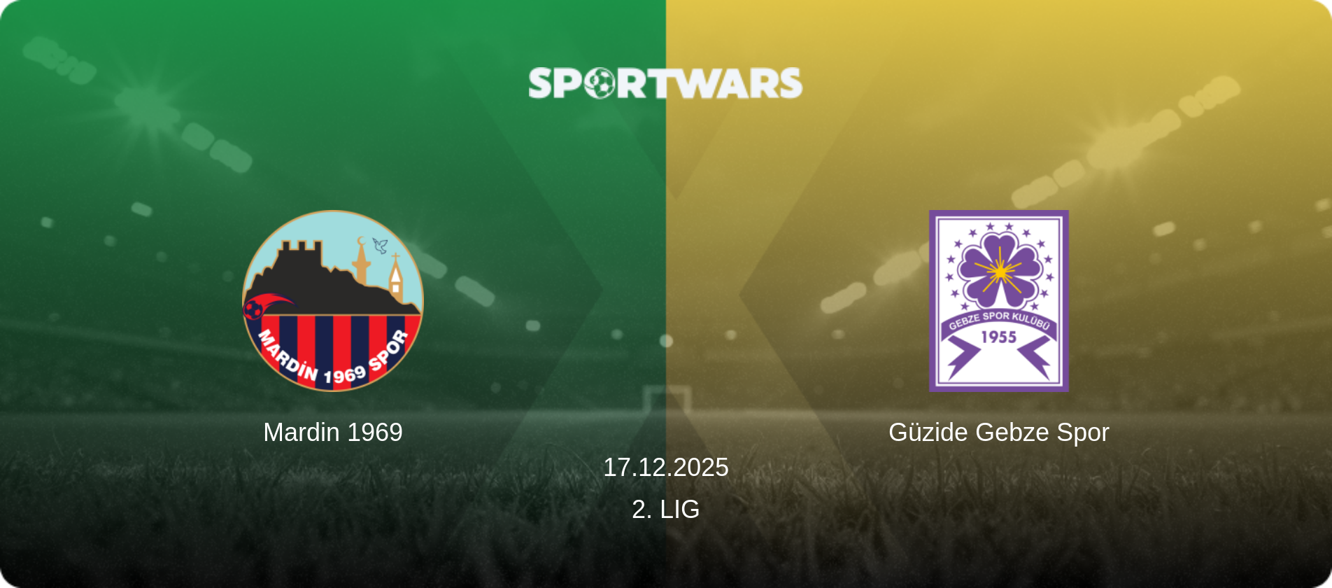Mardin 1969 — Güzide Gebze Spor, 17.12.2025 — 2. Lig (match preview)