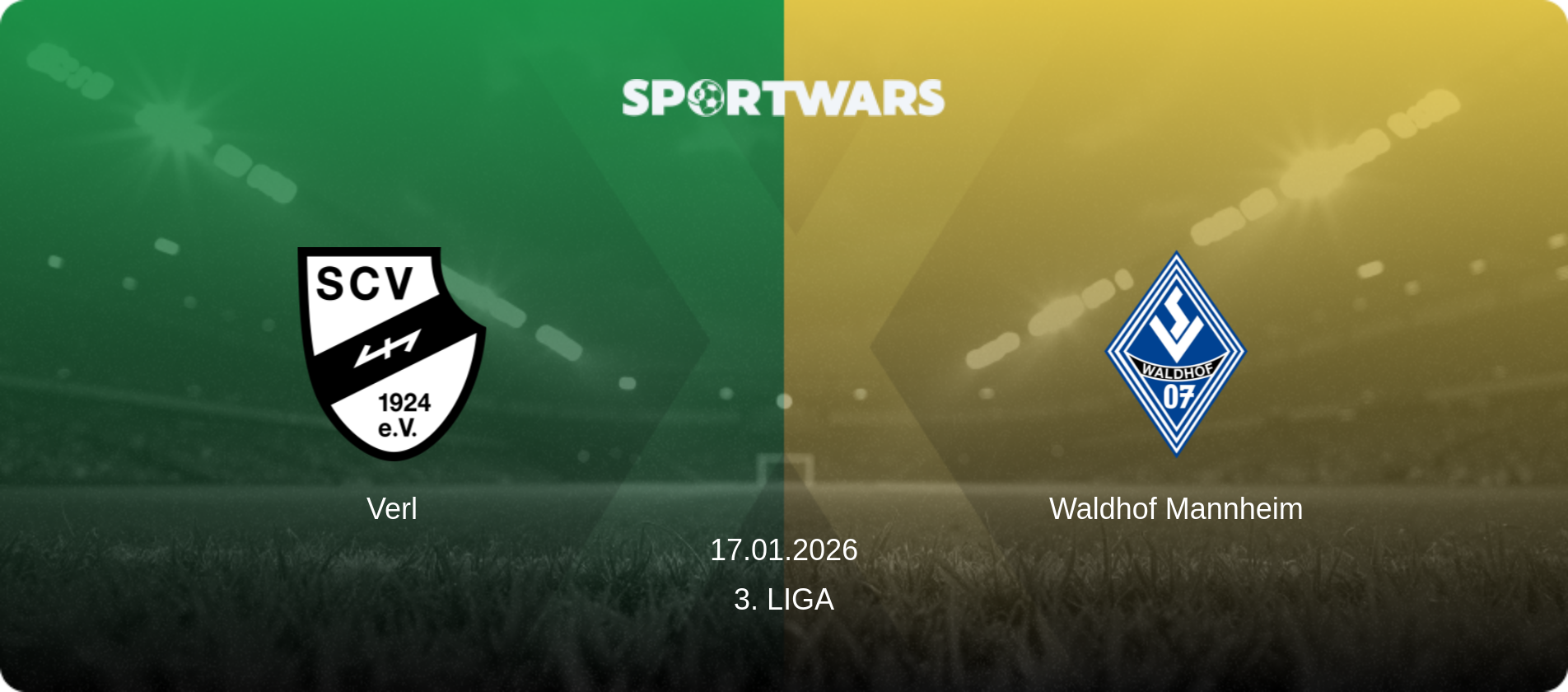 Verl — Waldhof Mannheim, 17.01.2026 — 3. Liga (match preview)
