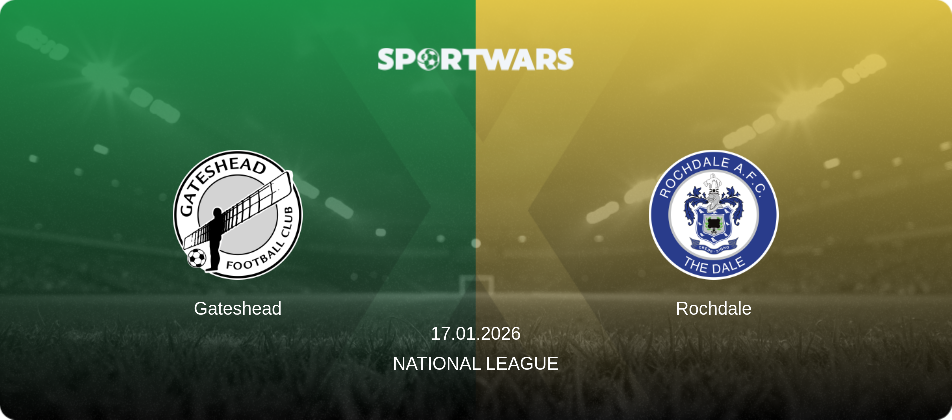 Gateshead — Rochdale, 17.01.2026 — National League (match preview)