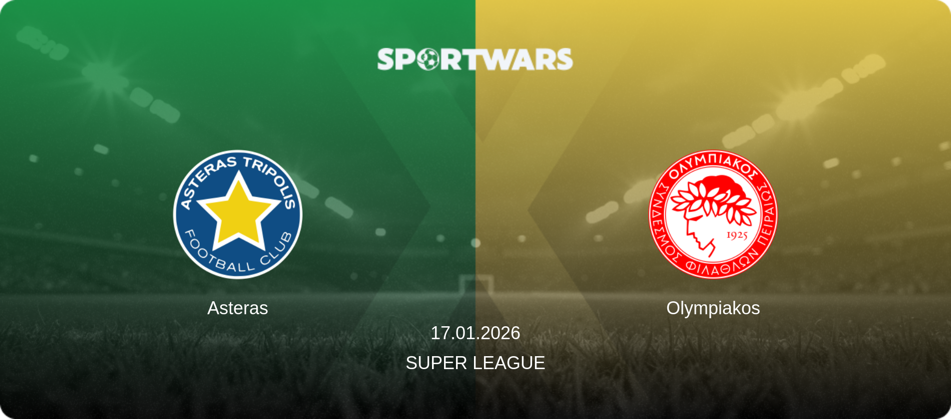 Asteras — Olympiakos, 17.01.2026 — Super League (match preview)