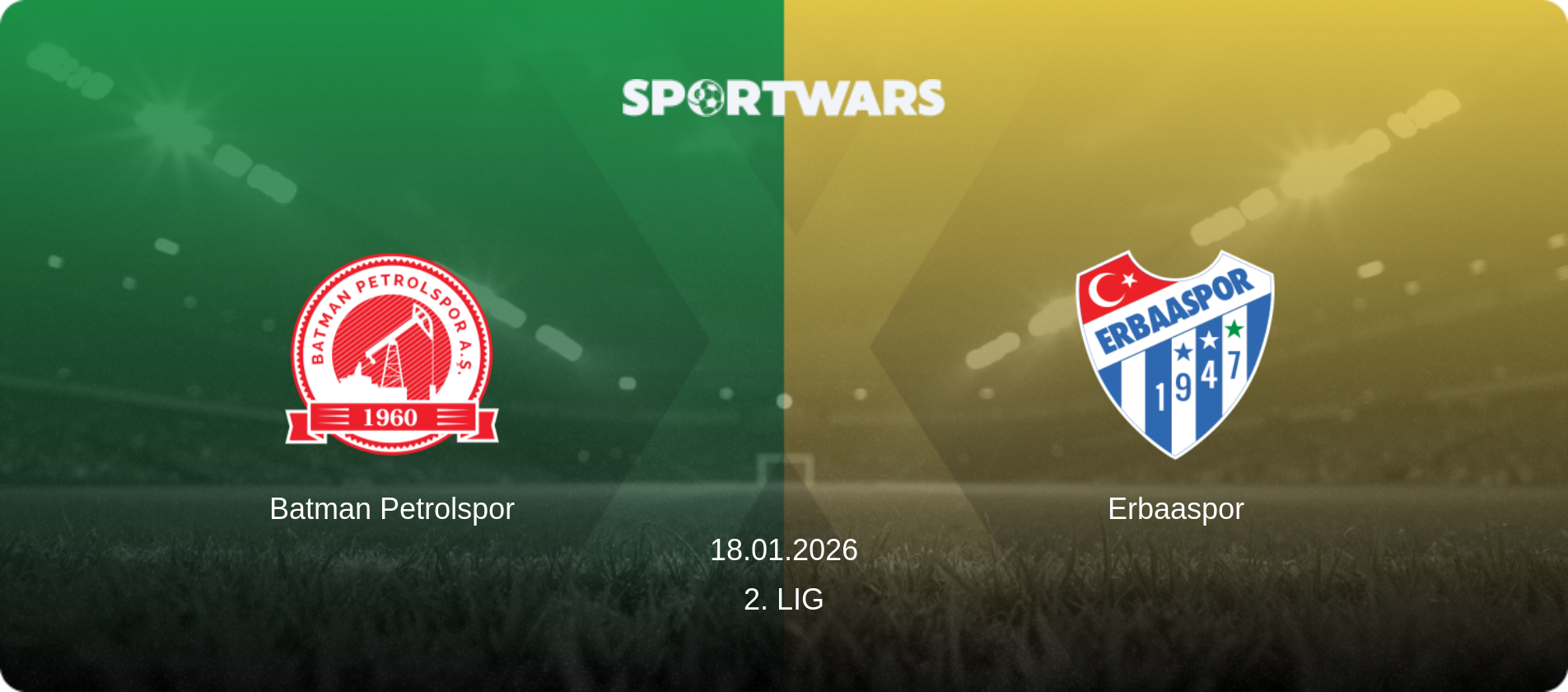 Batman Petrolspor — Erbaaspor, 18.01.2026 — 2. Lig (match preview)