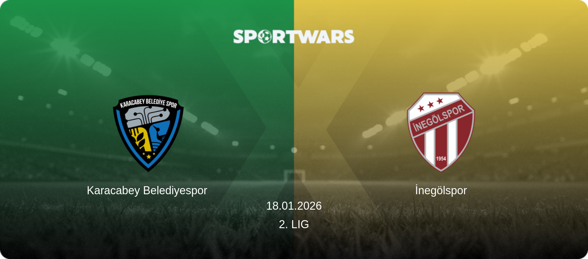 Karacabey Belediyespor — İnegölspor, 18.01.2026 — 2. Lig (match preview)
