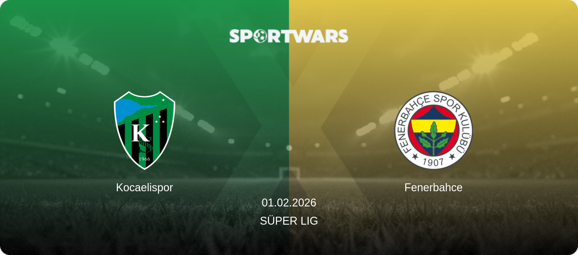 Kocaelispor — Fenerbahce, 01.02.2026 — Süper Lig (match preview)