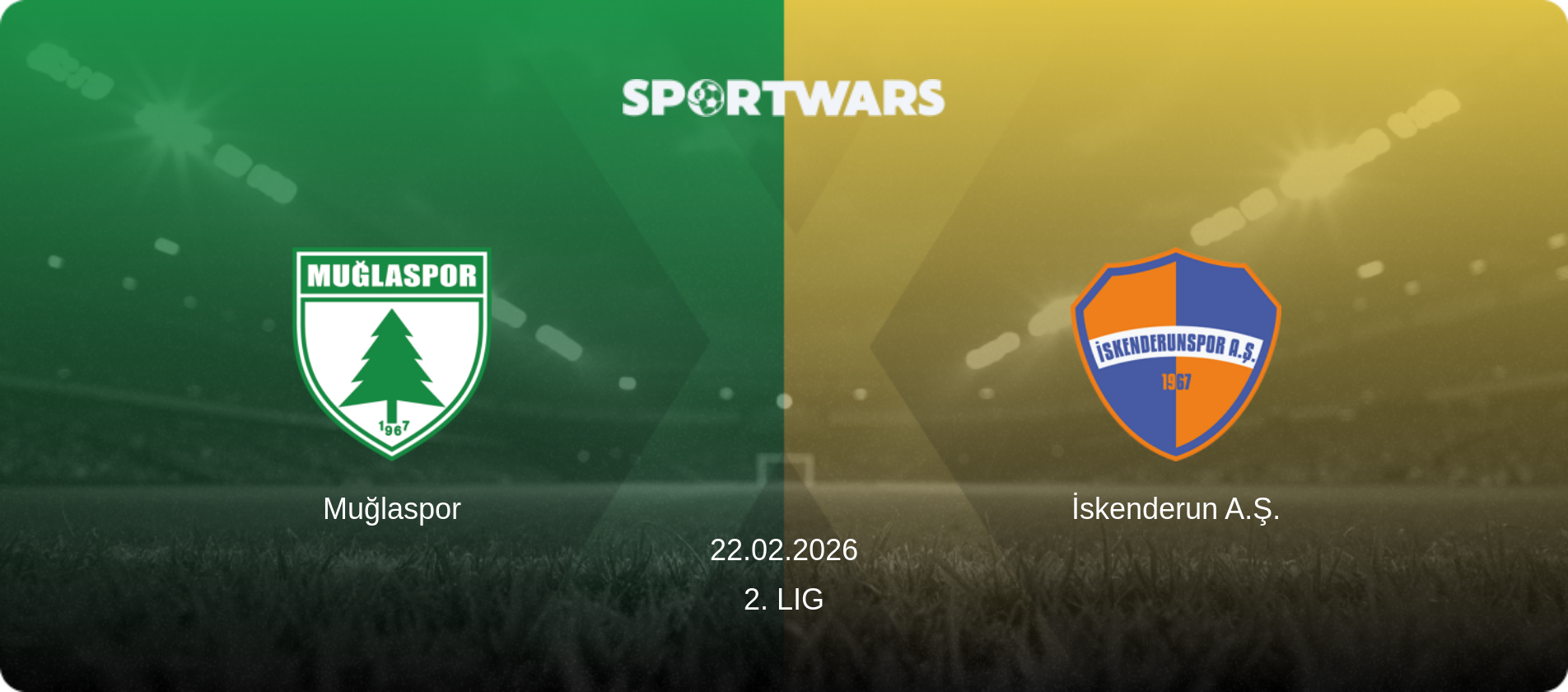 Muğlaspor — İskenderun A.Ş., 22.02.2026 — 2. Lig (match preview)