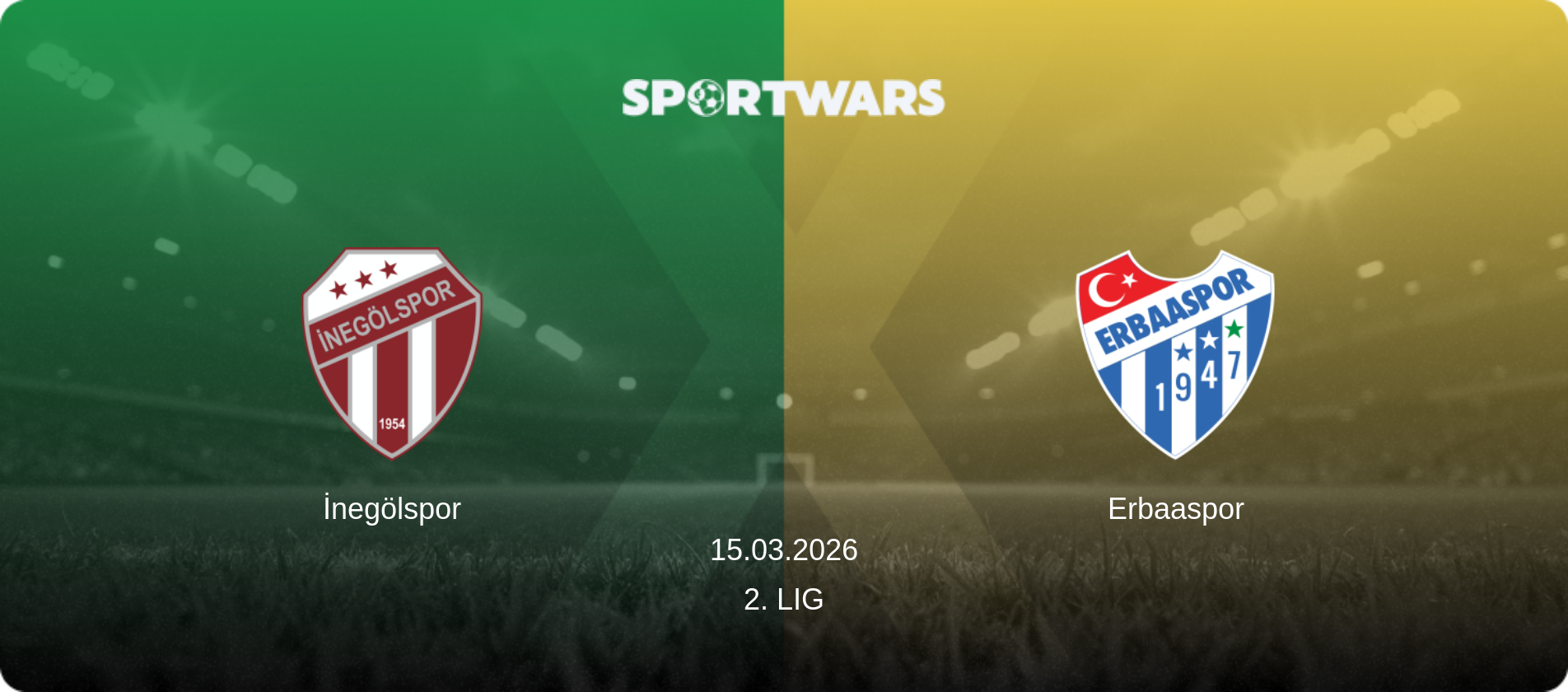 İnegölspor — Erbaaspor, 15.03.2026 — 2. Lig (match preview)