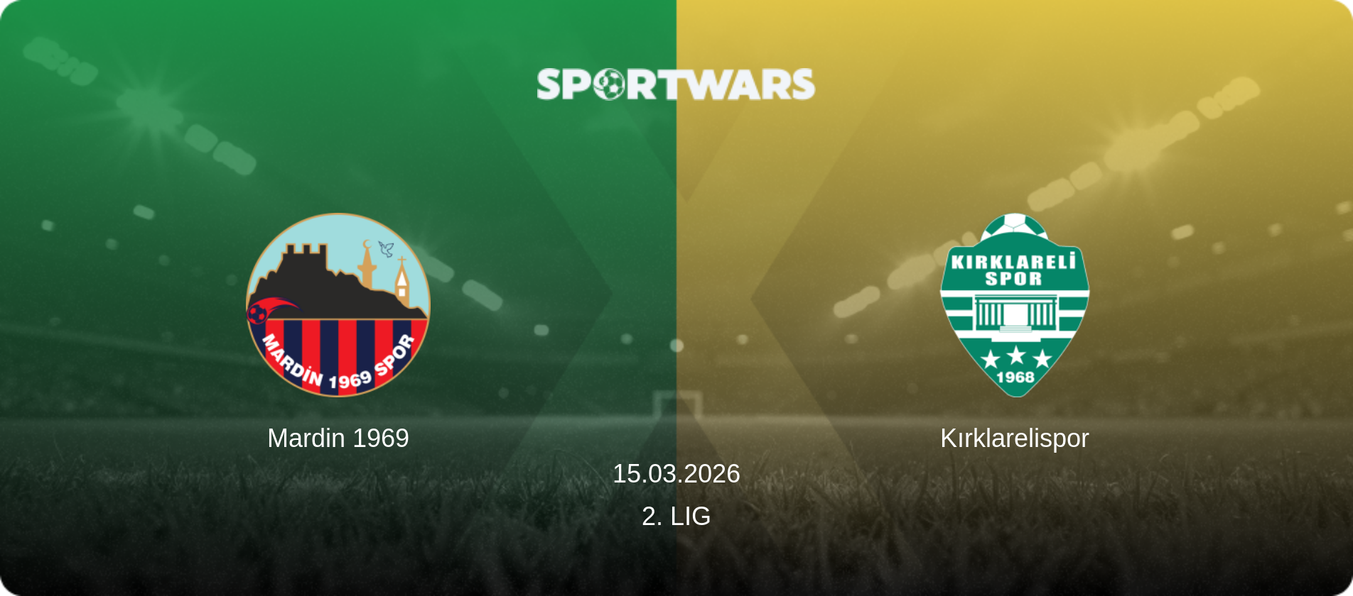 Mardin 1969 — Kırklarelispor, 15.03.2026 — 2. Lig (match preview)