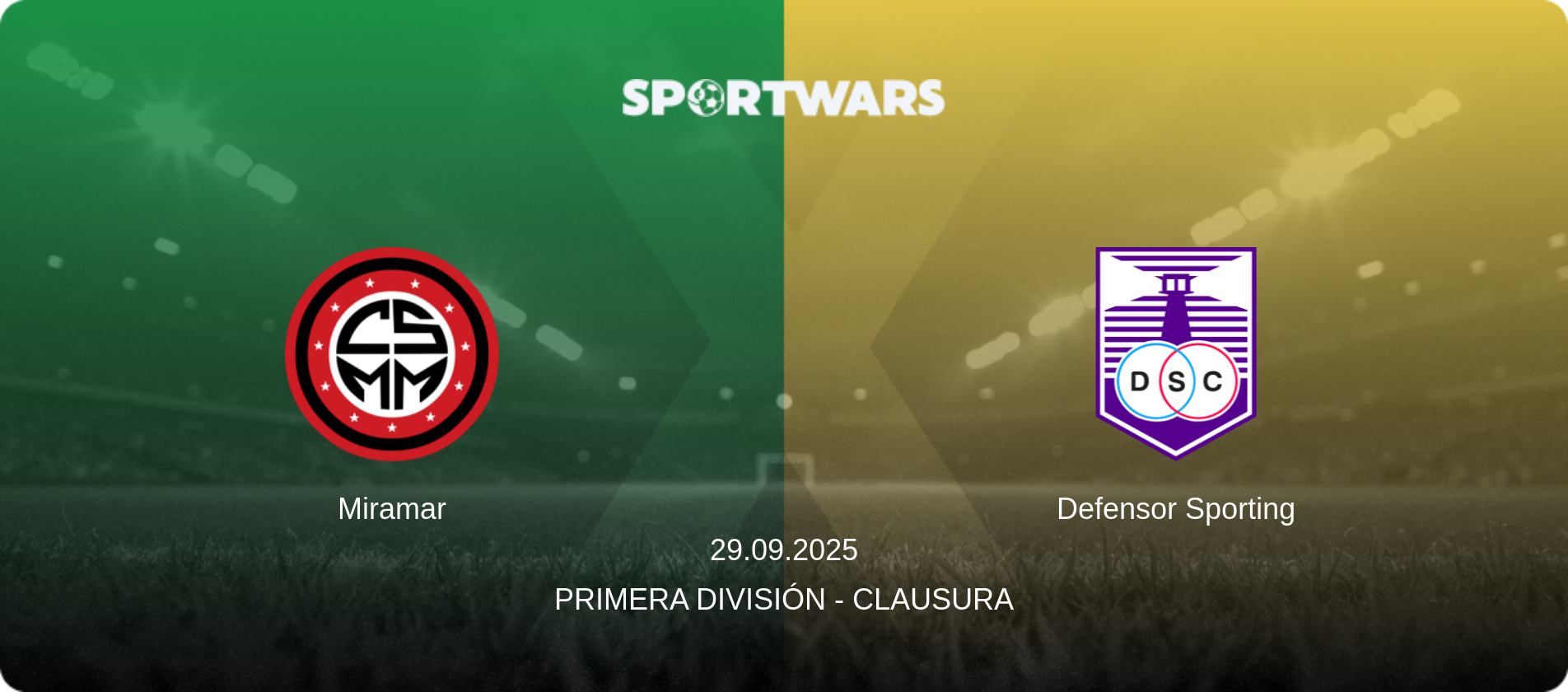 Miramar — Defensor Sporting, 29.09.2025 — Primera División - Clausura (match preview)