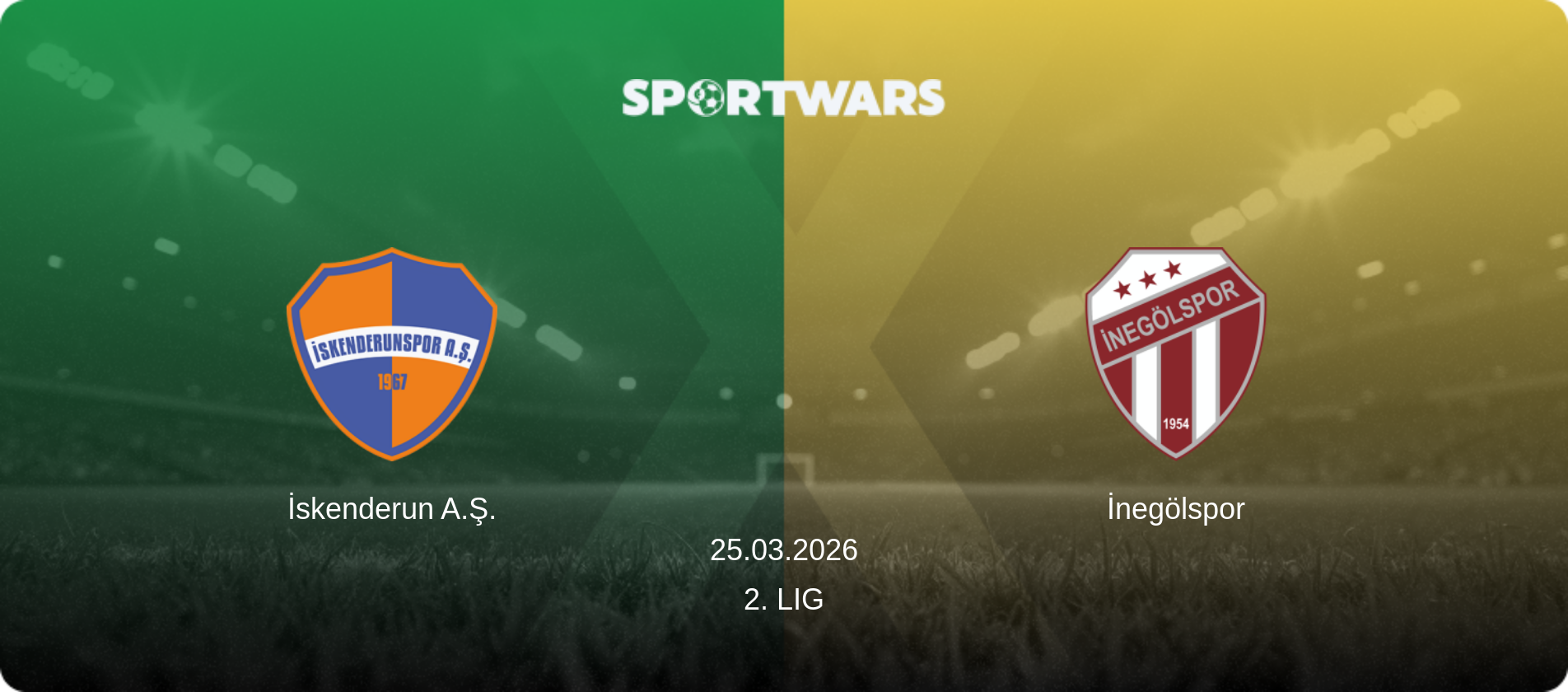 İskenderun A.Ş. — İnegölspor, 25.03.2026 — 2. Lig (match preview)