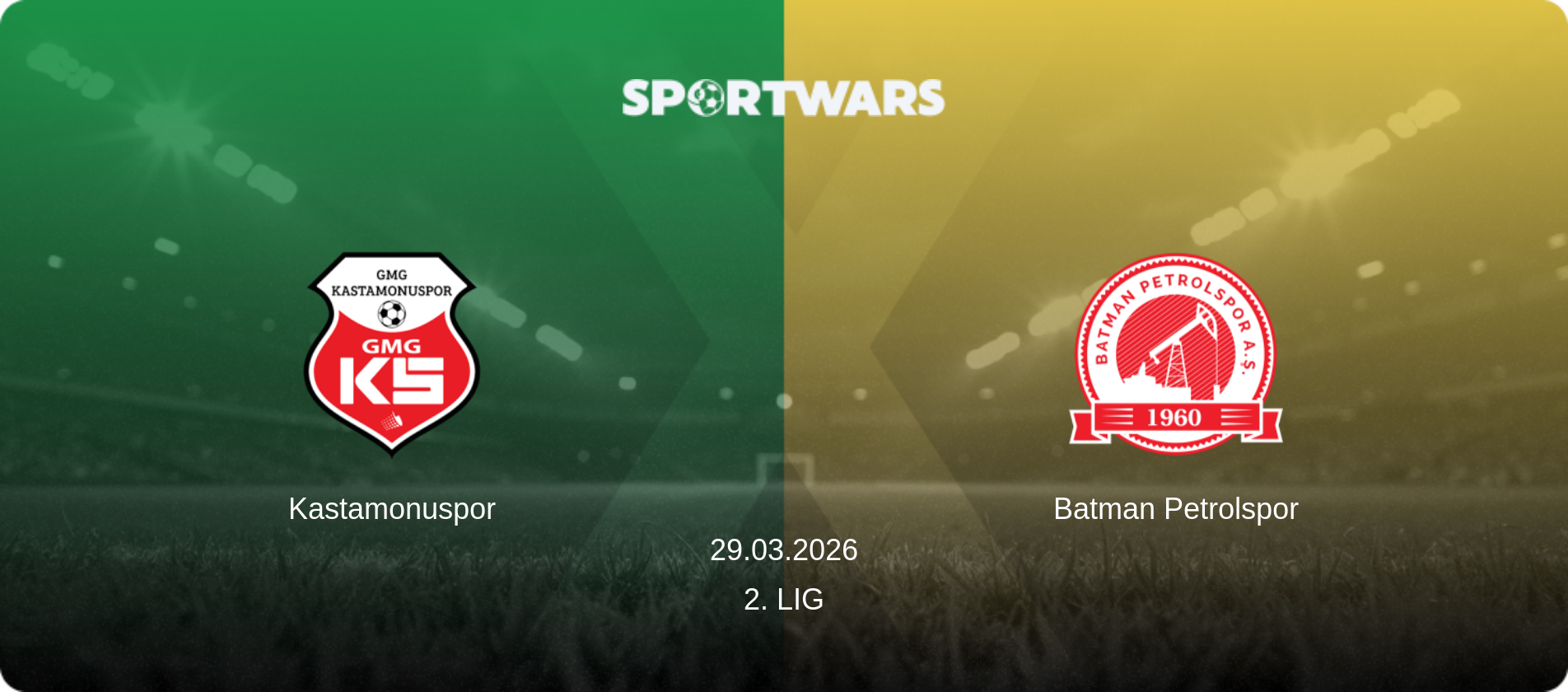 Kastamonuspor — Batman Petrolspor, 29.03.2026 — 2. Lig (match preview)