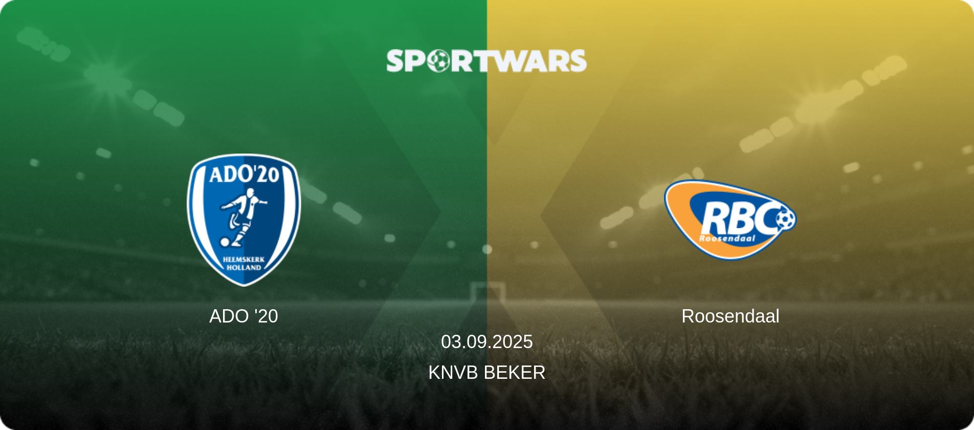 ADO '20 — Roosendaal, 03.09.2025 — KNVB Beker (match preview)