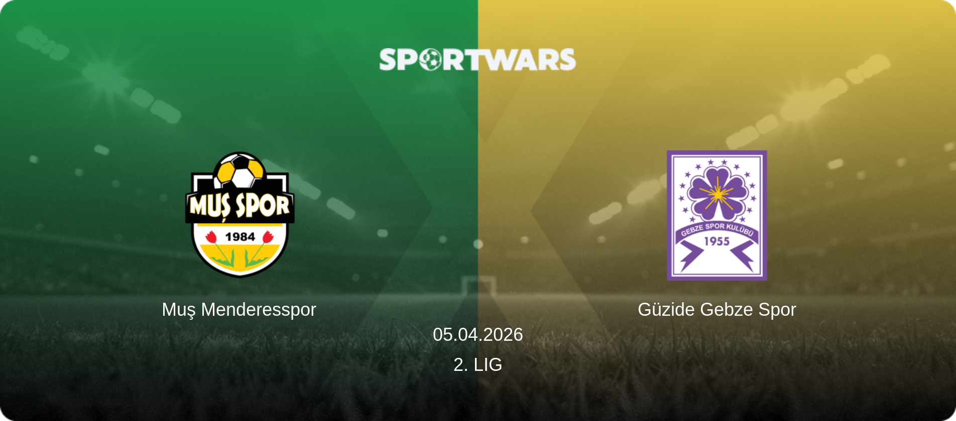 Muş Menderesspor — Güzide Gebze Spor, 05.04.2026 — 2. Lig (match preview)