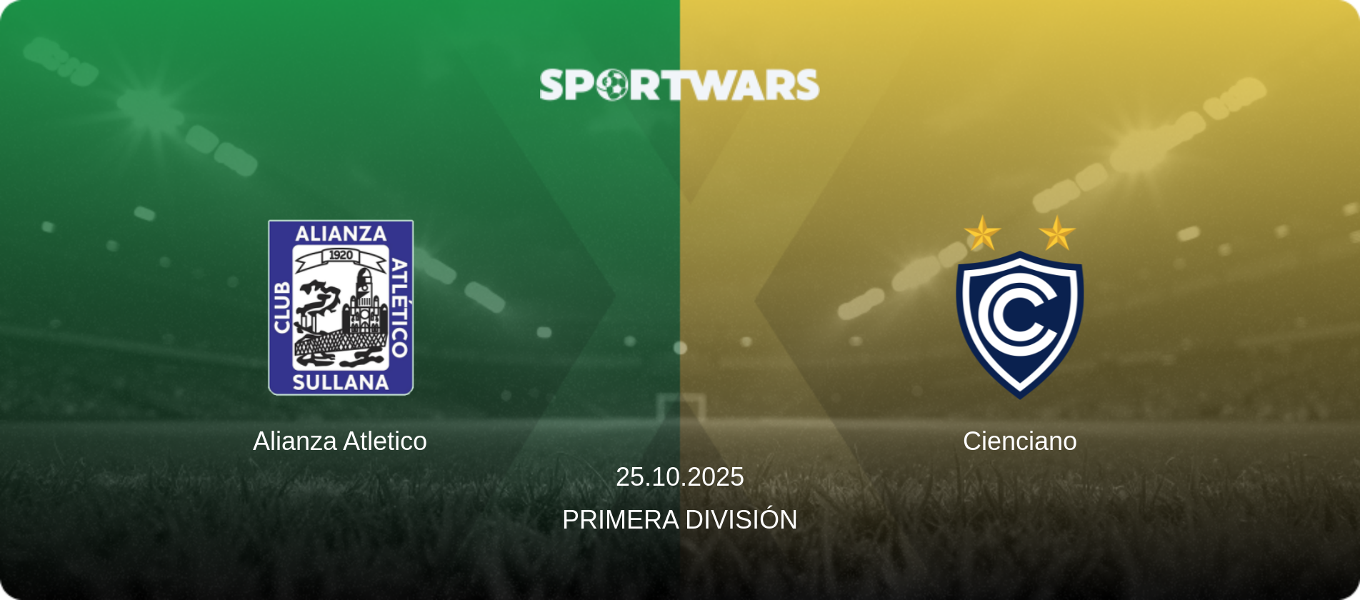Alianza Atletico — Cienciano, 25.10.2025 — Primera División (match preview)