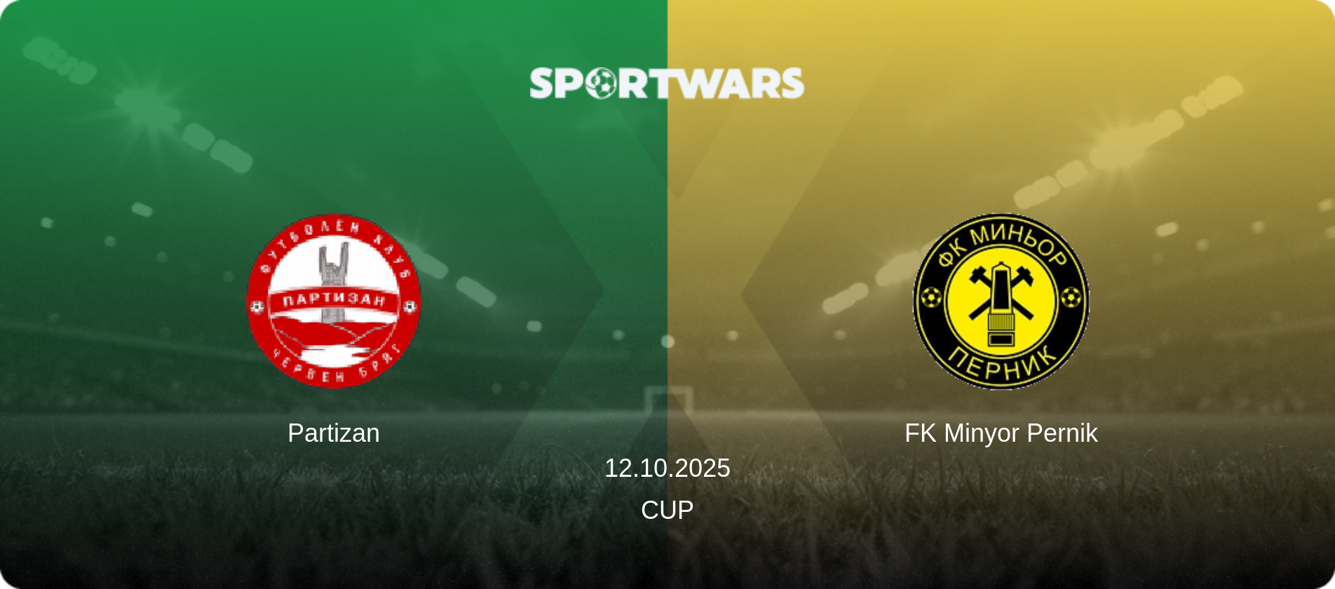 Partizan — FK Minyor Pernik, 12.10.2025 — Cup (match preview)