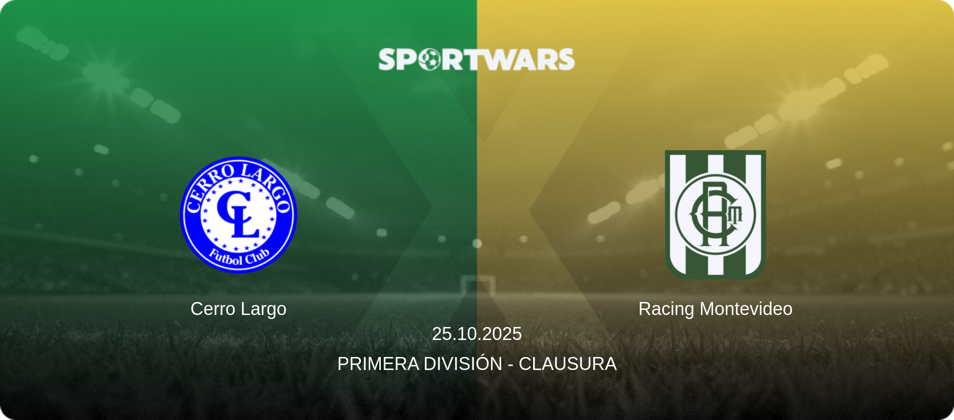 Cerro Largo — Racing Montevideo, 25.10.2025 — Primera División - Clausura (match preview)