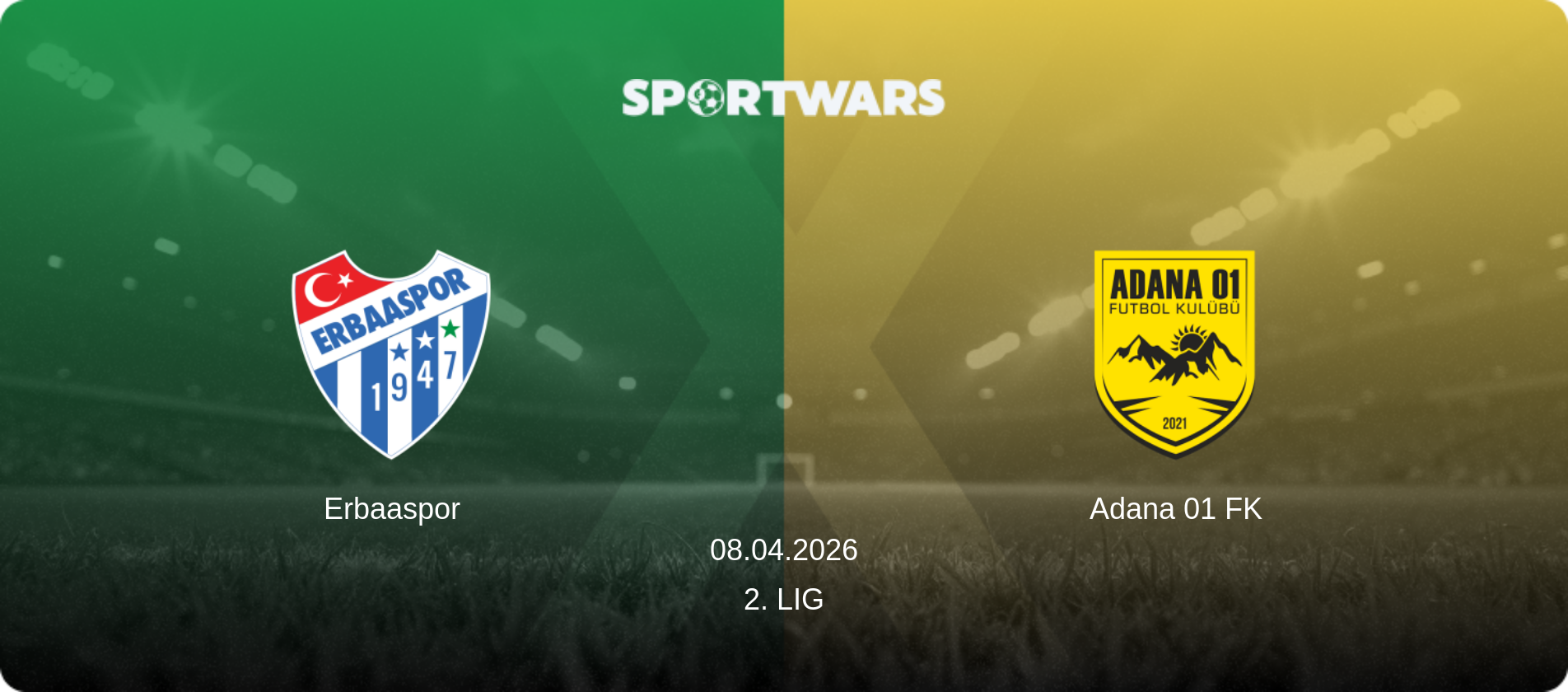Erbaaspor — Adana 01 FK, 08.04.2026 — 2. Lig (match preview)