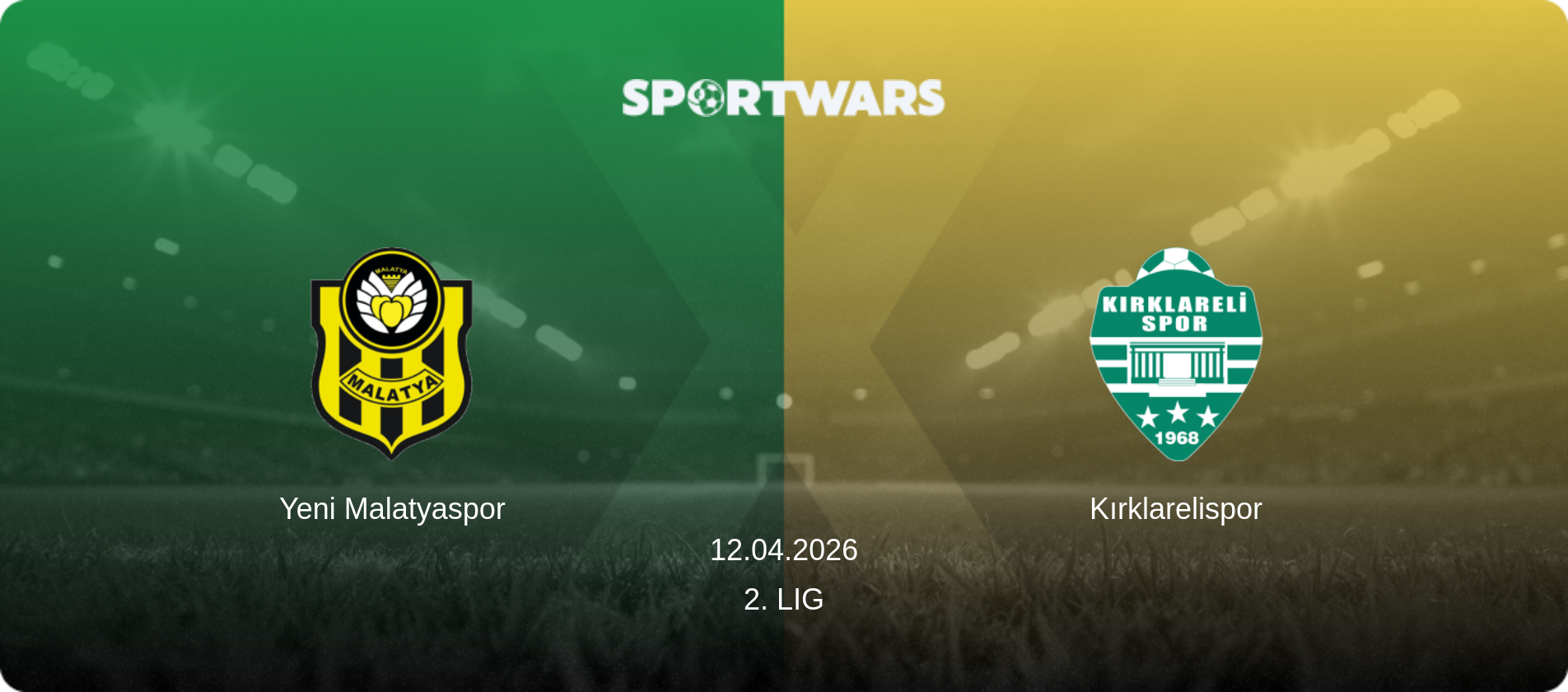 Yeni Malatyaspor — Kırklarelispor, 12.04.2026 — 2. Lig (match preview)