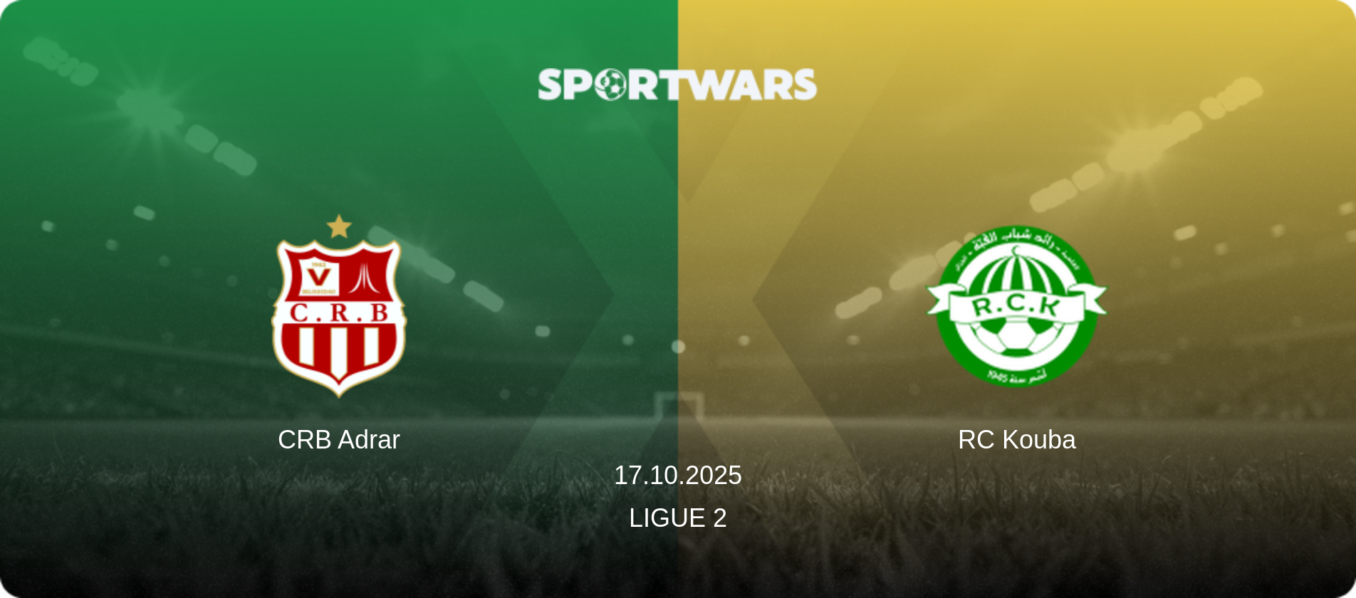 CRB Adrar — RC Kouba, 17.10.2025 — Ligue 2 (match preview)