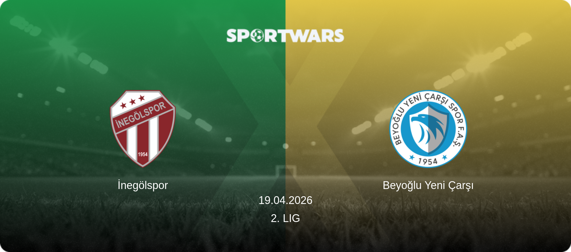 İnegölspor — Beyoğlu Yeni Çarşı, 19.04.2026 — 2. Lig (match preview)