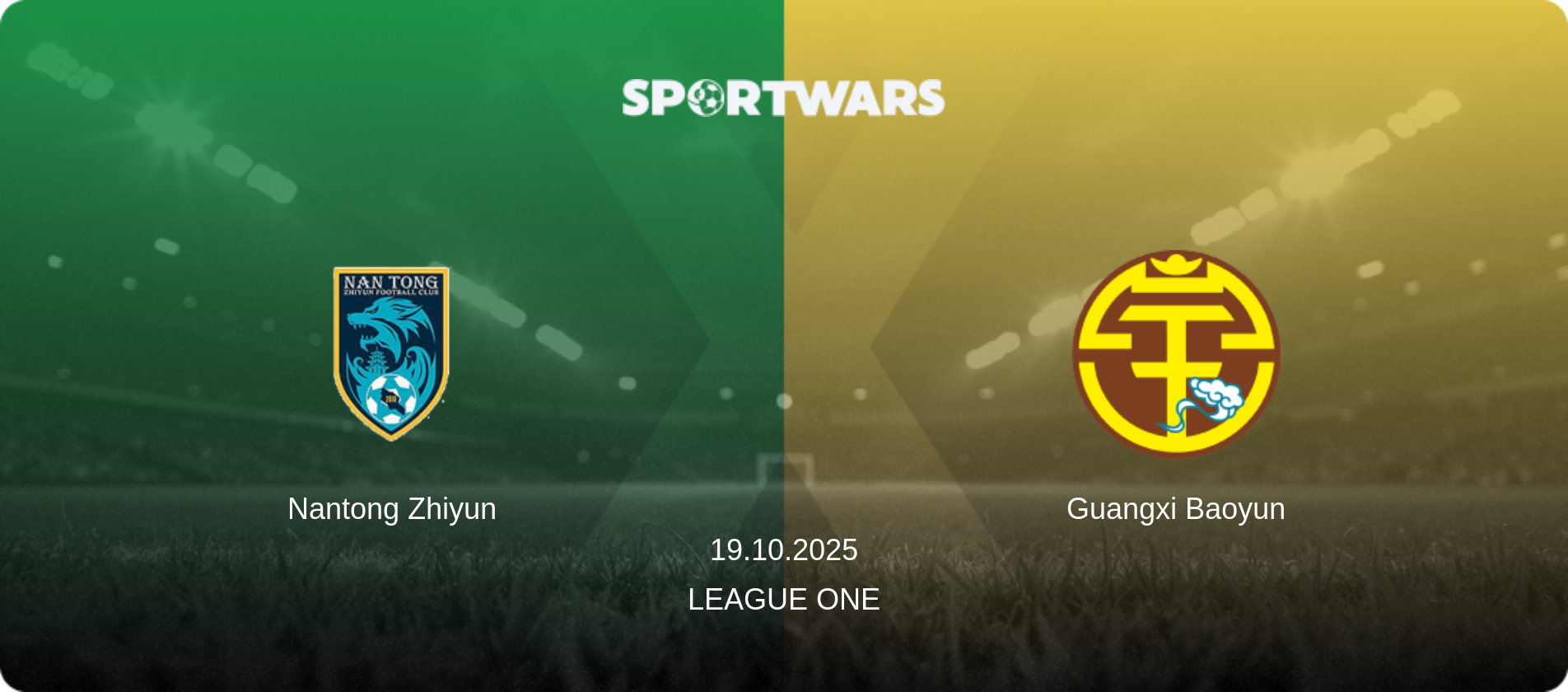 Nantong Zhiyun — Guangxi Baoyun, 19.10.2025 — League One (match preview)