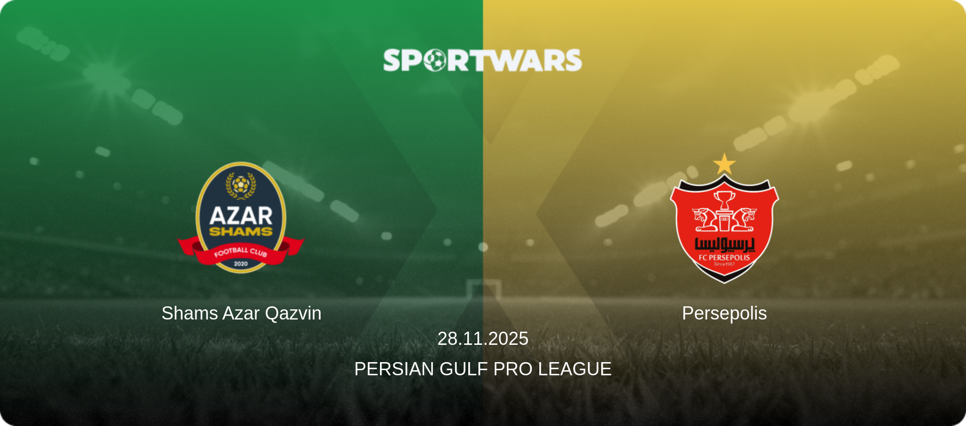 Shams Azar Qazvin — Persepolis, 28.11.2025 — Persian Gulf Pro League (match preview)
