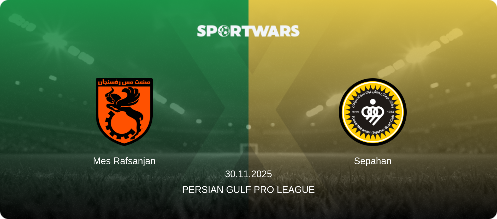 Mes Rafsanjan — Sepahan, 30.11.2025 — Persian Gulf Pro League (match preview)