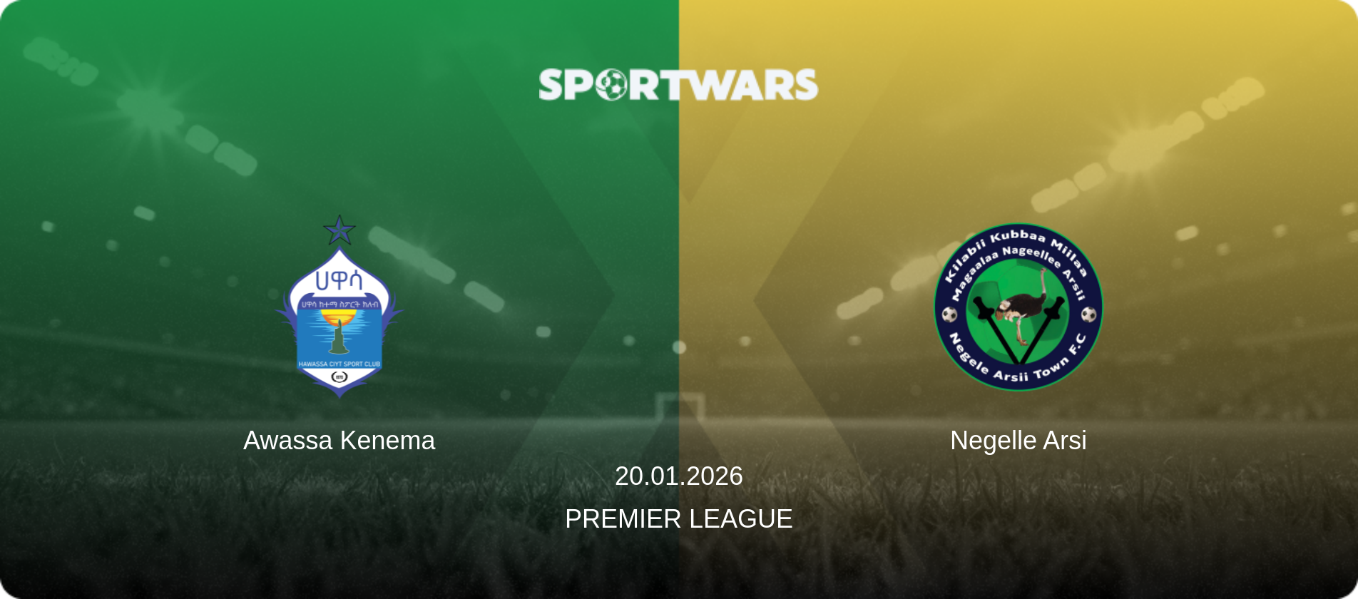 Awassa Kenema — Negelle Arsi, 20.01.2026 — Premier League (match preview)