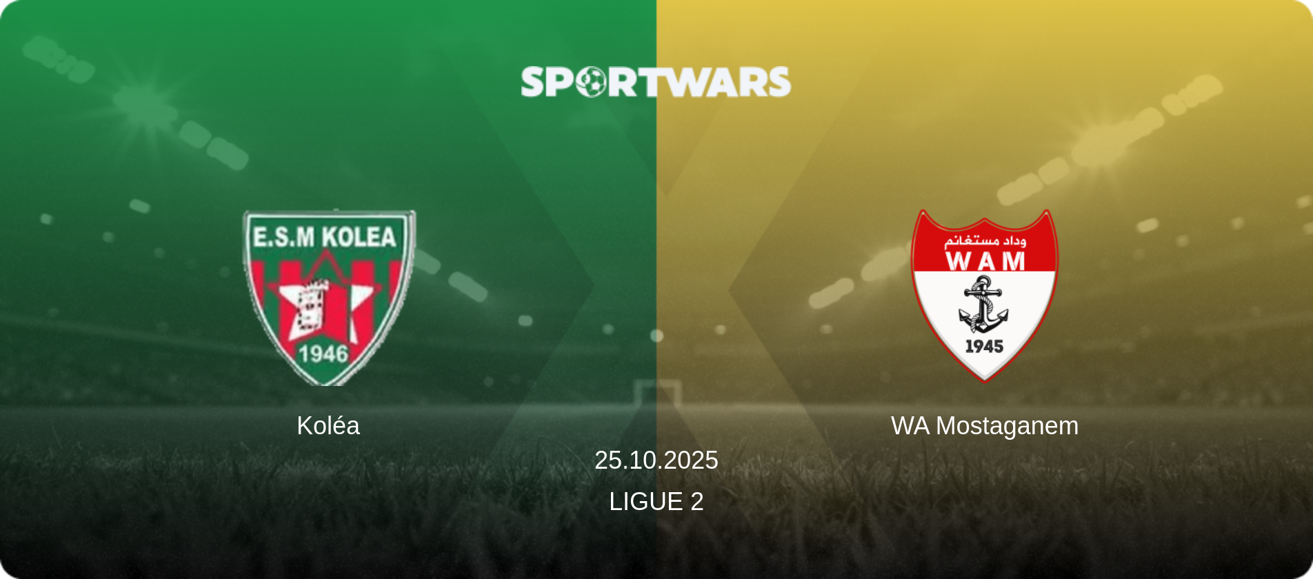 Koléa — WA Mostaganem, 25.10.2025 — Ligue 2 (match preview)