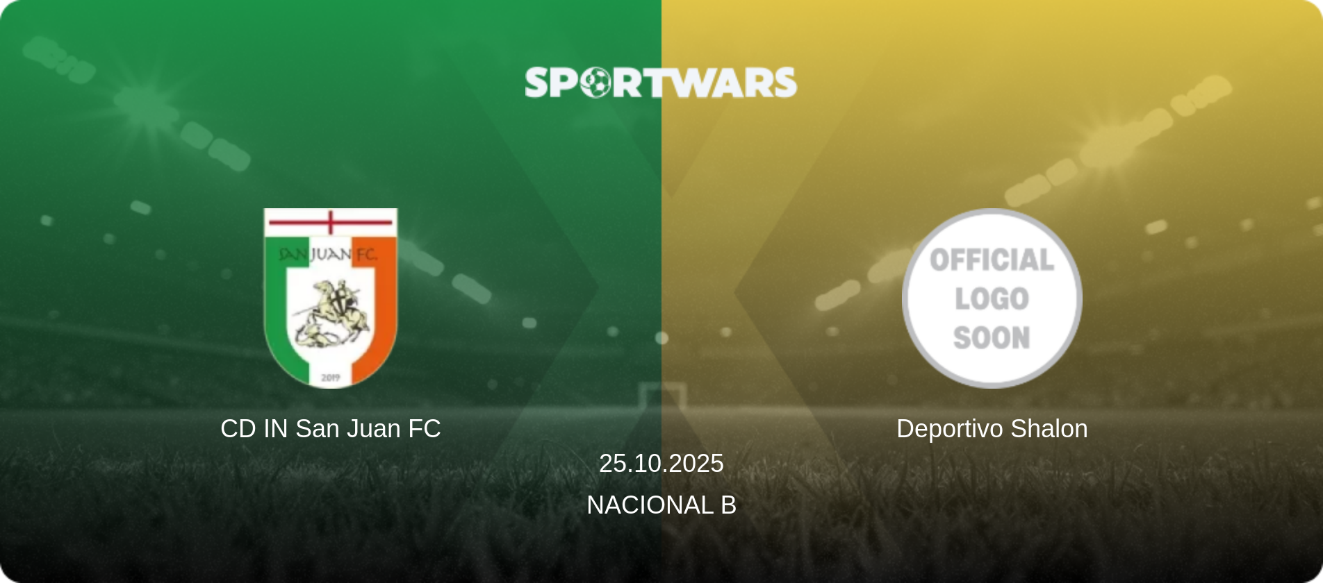 CD IN San Juan FC — Deportivo Shalon, 25.10.2025 — Nacional B (match preview)