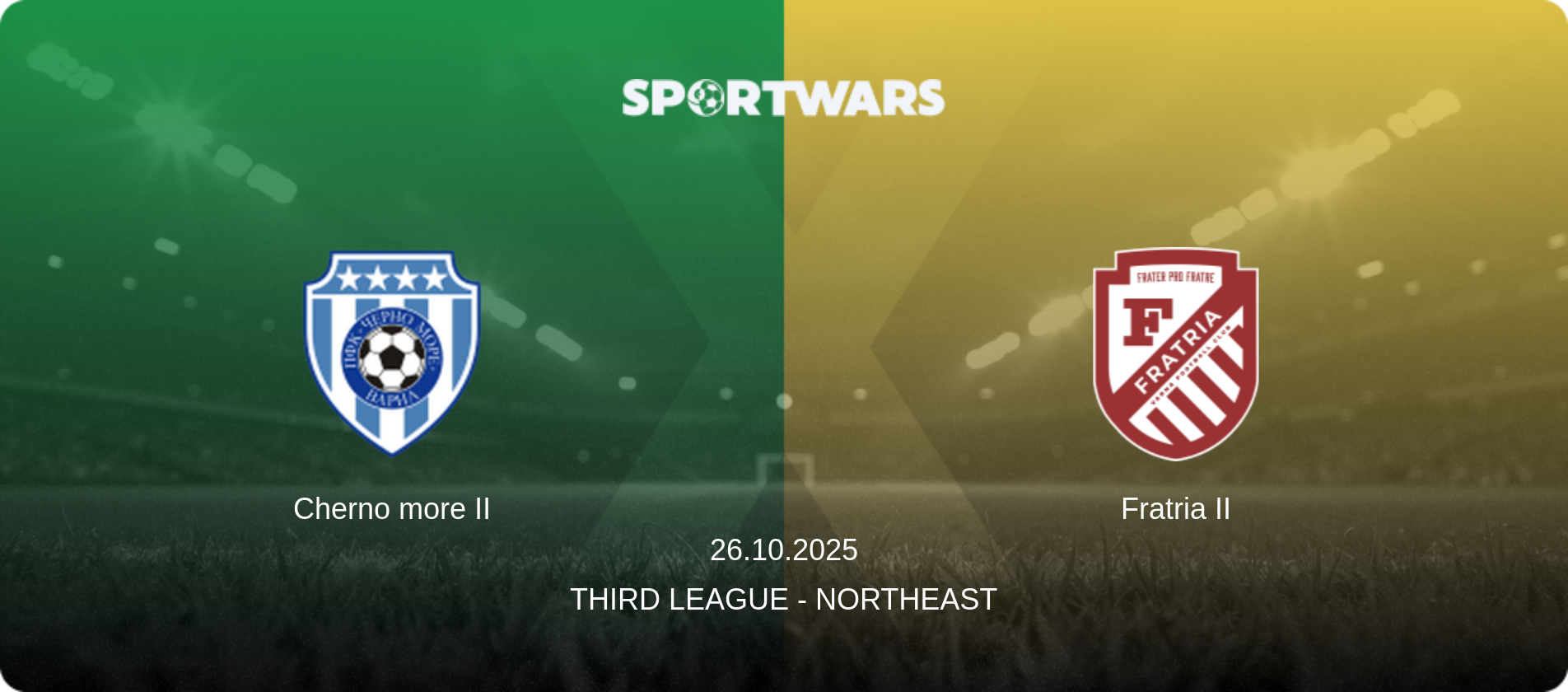 Cherno more II — Fratria II, 26.10.2025 — Third League - Northeast (match preview)