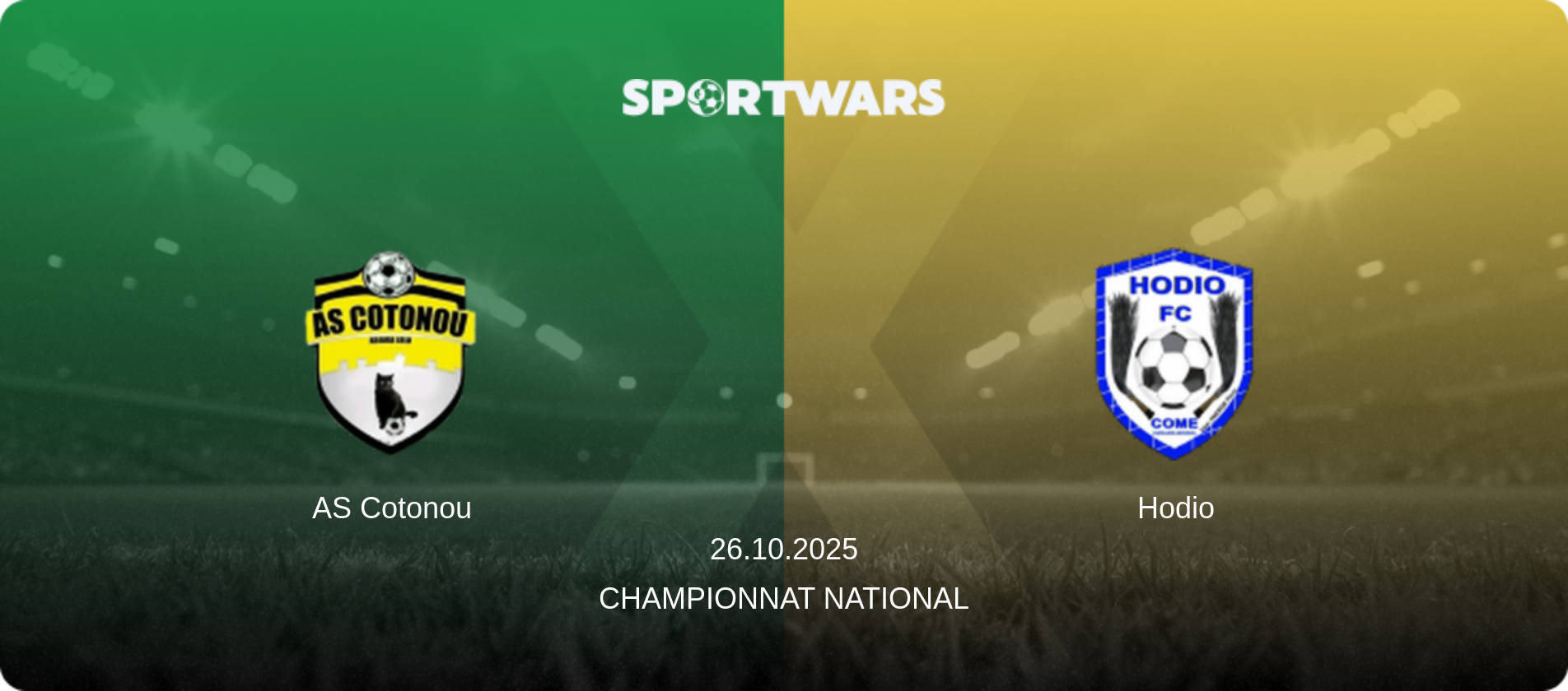 AS Cotonou — Hodio, 26.10.2025 — Championnat National (match preview)