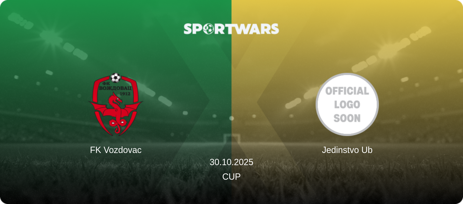 FK Vozdovac — Jedinstvo Ub, 30.10.2025 — Cup (match preview)