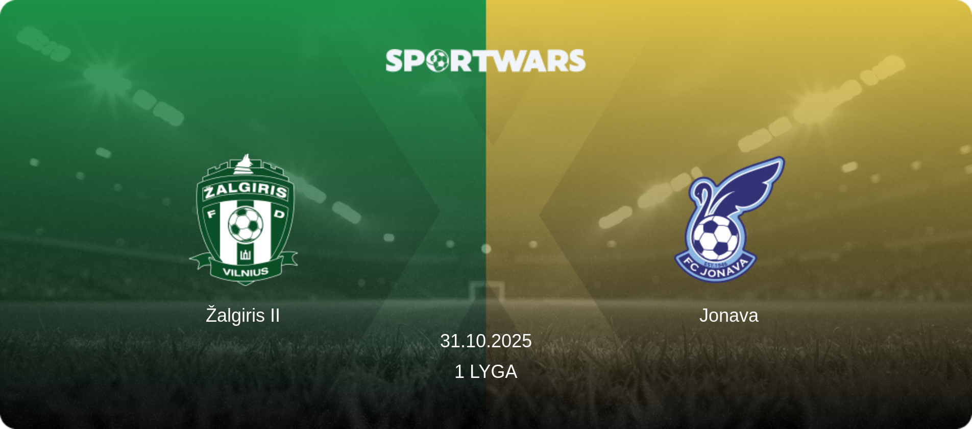 Žalgiris II — Jonava, 31.10.2025 — 1 Lyga (match preview)