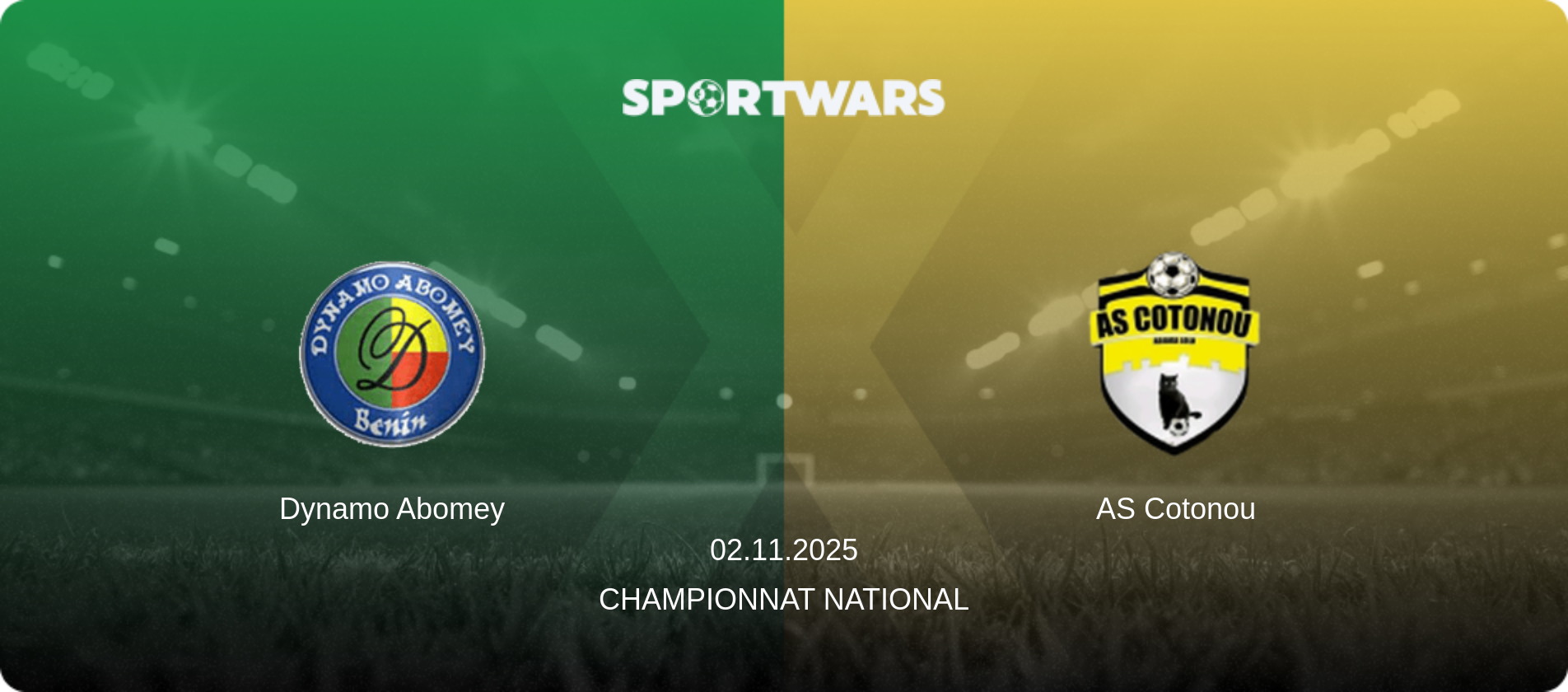 Dynamo Abomey — AS Cotonou, 02.11.2025 — Championnat National (match preview)