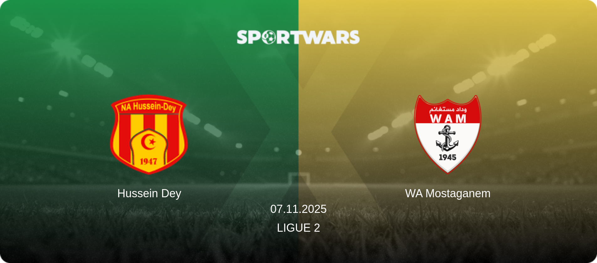 Hussein Dey — WA Mostaganem, 07.11.2025 — Ligue 2 (match preview)