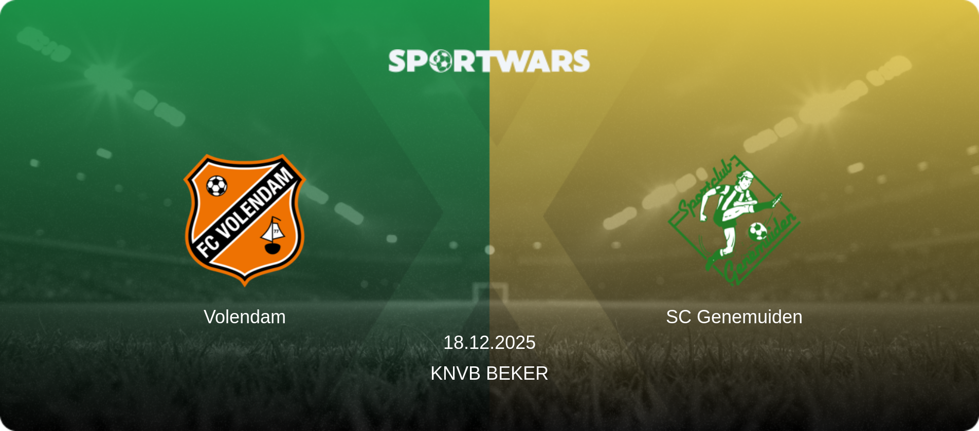 Volendam — SC Genemuiden, 18.12.2025 — KNVB Beker (match preview)